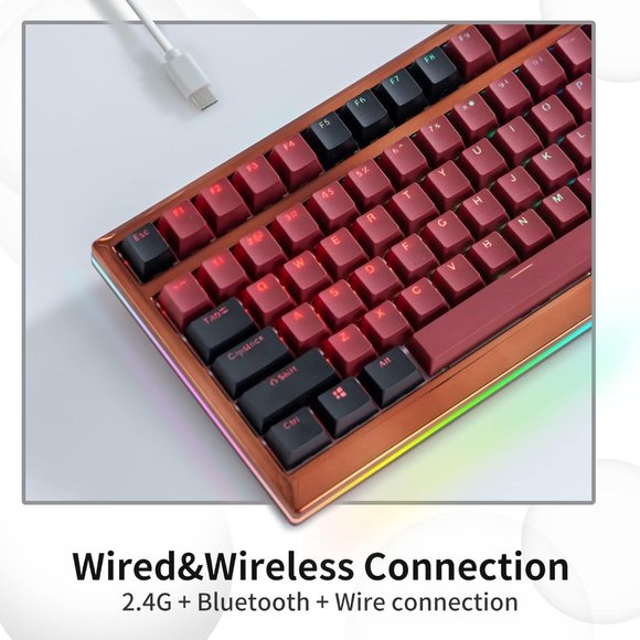 Taiahiro Retro Mechanical Bluetooth Keyboard - Model: 980-BLU-GOL - Picture 2 of 4